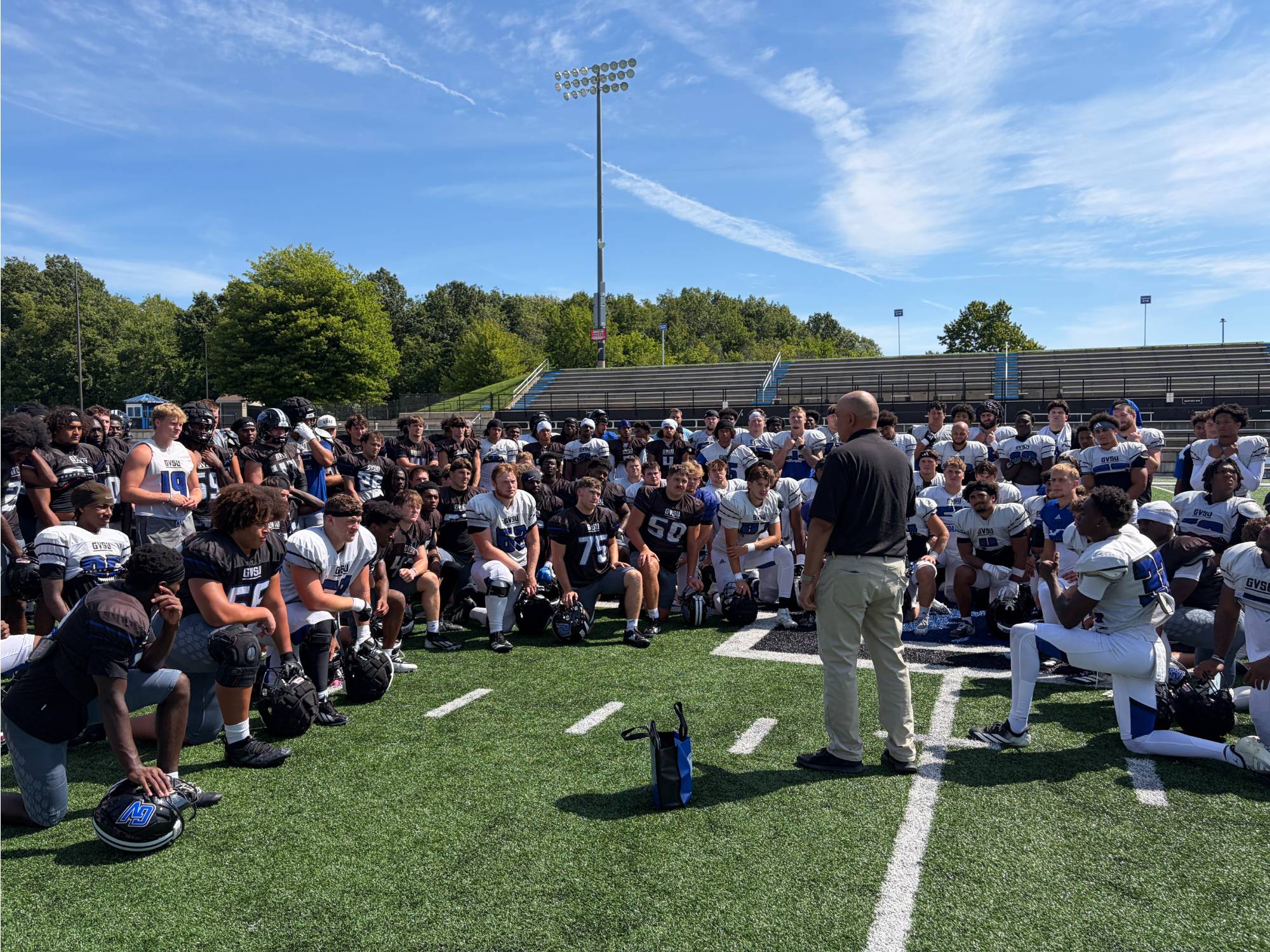 Chief Lindstrom speaks to GVSU Football team